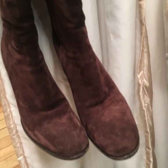 calzature donna Prada Moro Brown suede tall boots - Picture 2 of 8